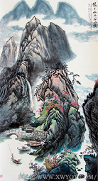 赵磊作品 《狼牙山幽谷水镇》规格：180cmx97cm